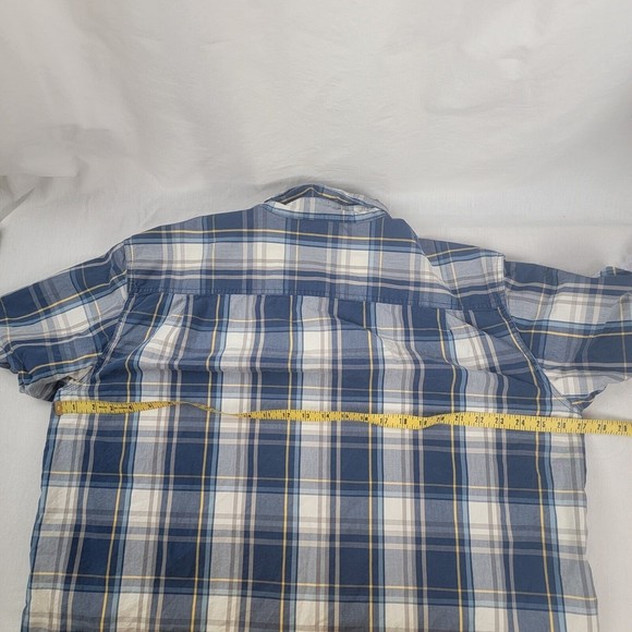 Carhartt Button Up Shirt Blue Plaid Casual Short Sleeve Men's Size 2XL - Picture 8 of 9